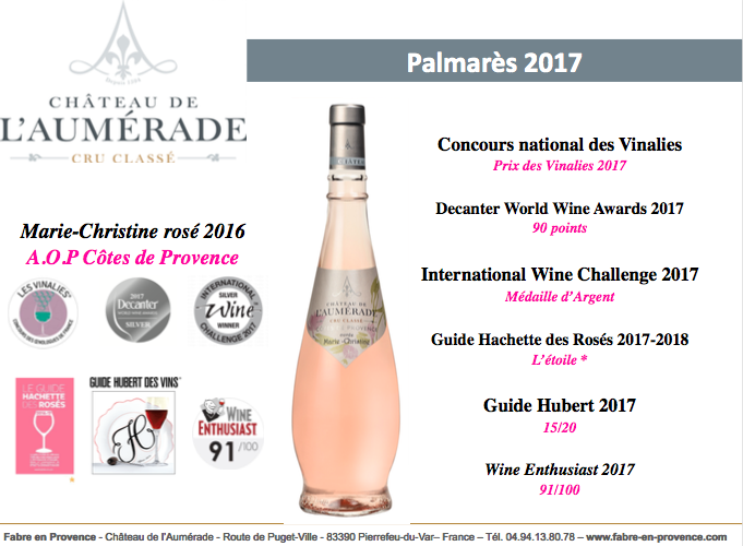 Découvez le Palmarès 2017 de la Marie-Christine !